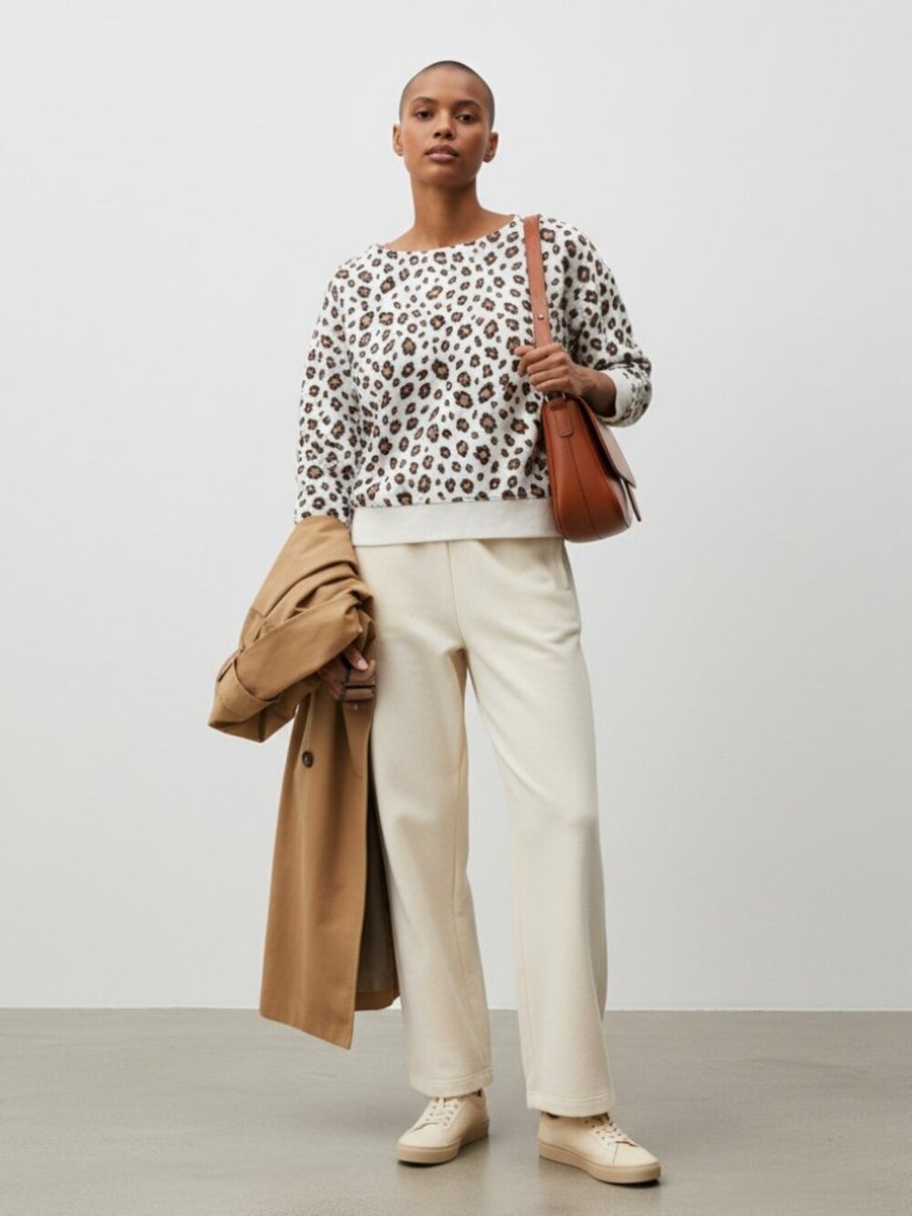 J.Crew Leopard Print French Terry Sweatshirt M